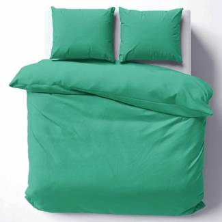 Cotton Castle Bettwäsche Bettgarnitur Bettbezug 100% Baumwolle 135x200 155x220 200x200 200x220, Farbe:Türkis, Größe:155x220 cm