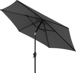 Doppler Sonnenschirm Jack 250cm in Dunkelgrau - Runder Sonnenschirm für Balkon & Terrasse - Schirm knickbar - Balkonsonnenschirm - Kurbelschirm - Gartenschirm mit Kurbelfunktion, Groß