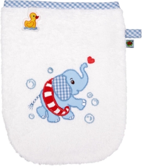 Waschhandschuh Elefant, hellblau - BabyGlück