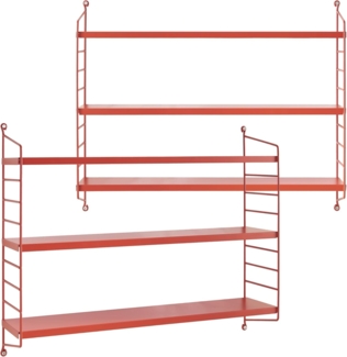 Modulares Wandregal Strängnäs 2er Set Rot [en. casa]