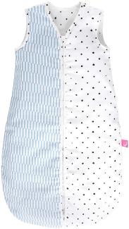 Babyschlafsack Sommer aus Baumwollmusselin von Motherhood - kuscheliger Babyschlafsack Öko Tex Standard, Klasse 1, Größe: 6-18 Monate, Palisaden blau