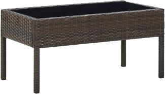 vidaXL Gartentisch Braun 75x40x37 cm Poly Rattan 45903