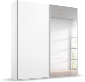 Rauch Möbel Beluga Schwebetürenschrank Schrank Kleiderschrank Weiss mit Spiegel, 2-türig, Inklusive 2 Kleiderstangen, 2 Einlegeböden, BxHxT 180 x 236 x 69 cm