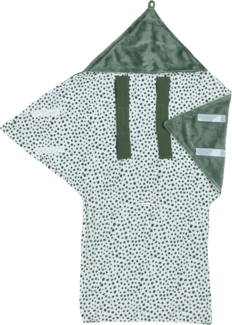 Meyco Baby Cheetah Fleece Einschlagdecke (Fleecedecke aus weichem Material, Anpassbare Temperatur, Wickeldecke für Babywippe, Autositz und Kinderwagen, Einheitsgröße), Waldgrün