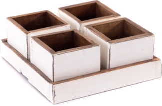 Kisten-Set Cubo 5-tlg. Massivholz 06 weiß-landhaus