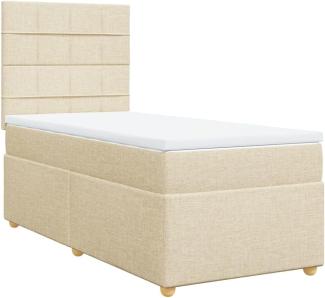 Boxspringbett mit Matratze Creme 80x200 cm Stoff 3293412