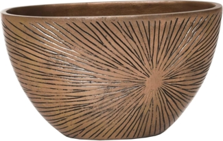 VIVANNO Pflanzschale Fiberglas CHANTANT Schale - Gold Mit Muster (1 St), 37x18x21 cm