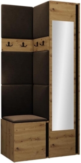 Garderoben-Set Monati XXV (Farbe: Eiche Artisan / Schwarz, Manila 04)