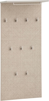 Schildmeyer Hakenpaneel Edno 159985, cremebeige/Canasta Dekor, 50 x 20,9 x 110,6 cm