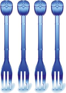 Koziol Elli, 4er Set, Kuchengabel, Besteck, Gabel, 15. 2 cm, Transparent Hellblau, 3296636