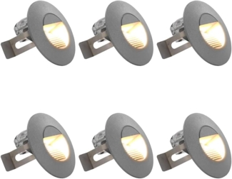 vidaXL Außenwandleuchten 6 Stk. LED 2 W Silbern Rund 45655