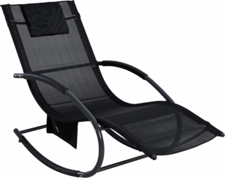Schaukelliege Sonnenliege Liegestuhl Relaxliege Gartenliege Liege Swing Schwarz
