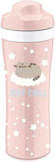 Koziol Trinkflasche Oase Pusheen Just Chill, Wasserflasche, Kunststoff, Organic Pink, 425 ml, 8023711