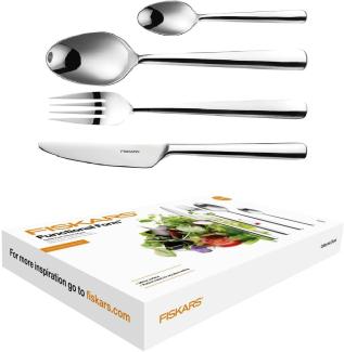 Fiskars Functional Form Besteckset, 24-tlg, Besteck, Messer, Gabel, Löffel, Teelöffel, Edelstahl Poliert, 29 cm, 1002949