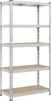 SONGMICS Schwerlastregal, Kellerregal, 50 x 100 x 200 cm, bis 875 kg belastbar, einfache Montage, Lagerregal, verstellbare Ablagen, Lagerregal, silbern