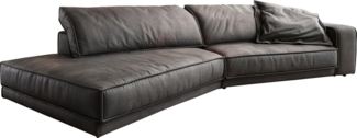 Big-Sofa Snoosh 400x150 cm Mikrofaser Schwarz Vintage Recamiere links
