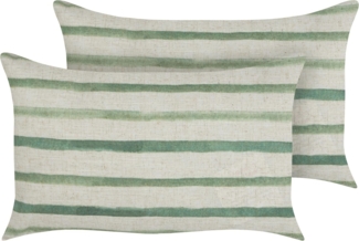 Kissen 2er Set Streifenmuster KAFRA 30 x 50 cm Grün