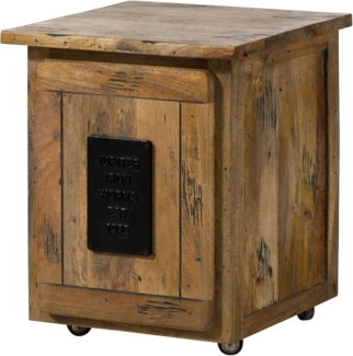 Massivmoebel24 Rollcontainer, (Rollcontainer Mango 50 x 50 x 60 natur lackiert RAILWAY #1002)