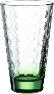 Leonardo Trinkglas Optic, Becher, Wasserglas, Kalk-Natron Glas, grün, 300 ml, 025911