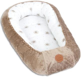 Warmes Nestchen Baby 90x50 cm - Kuschelnest Neugeborene Nestchen Winter/Herbst Kokon Babynest Sonne Hellbraun