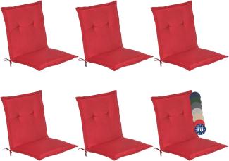 6er Set Beautissu Niederlehner Auflage Loft NL 100x50x6cm Rot