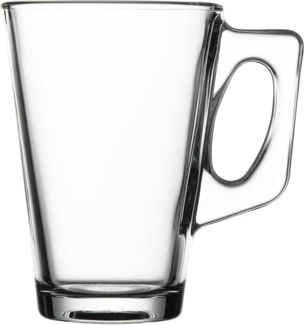 Pasabahce, 2-er Set Vela Style 55201 Tee oder Kaffee Glastasse mit Henkel, ca. 250 ml Fassungsvermögen