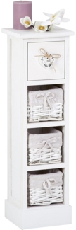 CARO-Möbel Blumenregal Flower Schubladenregal Standregal in weiß mit 1 Schublade und 3 Körben