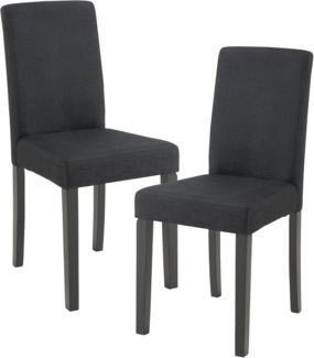 Esszimmerstuhl Hamburg 2er Set Textil Schwarz [en. casa]