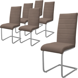 ML-DESIGN Stuhl Esszimmerstühle Schwingstühle mit Rückenlehne Design Küchenstühle (6 St), Polsterstuhl Freischwinger 6er Set Küchenstuhl bis 120kg Kunstleder
