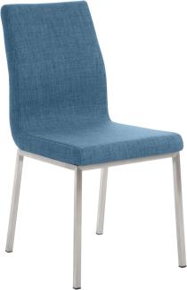 CLP Esszimmerstuhl Colmar STOFF Edelstahlgestell,blau