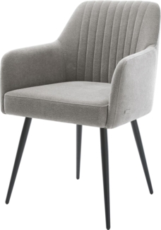 Esszimmerstuhl Greg-Flex Strukturstoff Soft Grau 4-Fuß konisch Schwarz Taschenfederkern