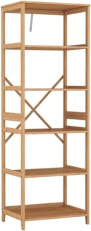 Vicco Bücherregal Bambus 48.3x140.3 cm mit 6 Fächern, Novaro