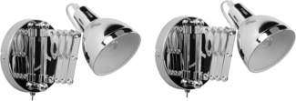 Wandlampe 2er Set HARRINGTON verstellbar Metall Silber