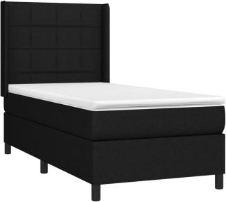 vidaXL Boxspringbett mit Matratze & LED Schwarz 100x200 cm Stoff 3138295