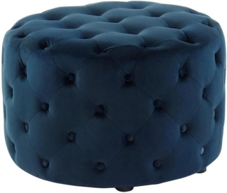 Vente-unique - Sitzhocker Samt FOURCA - Dunkelblau