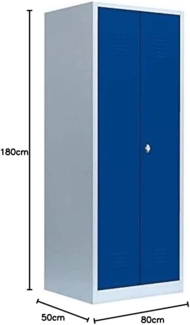 Wäscheschrank Kleiderschrank Stahl Lagerschrank Aktenschrank PutzSpind Werkzeugschrank 515711 Lichtgrau/Blau