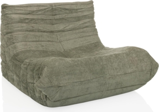 hjh LIVING Sitzsack Bodensofa mit Rückenlehne SITZOLO Bequemer Bodenstuhl Sessel für Schlafzimmer Wohnzimmer, Stoff Petrol
