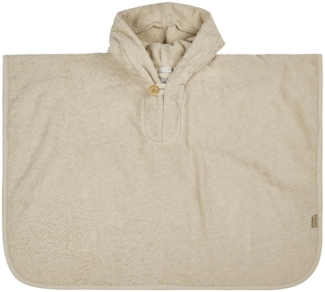 Sterntaler Poncho Dino Rexi - Kinder Badeponcho aus saugfähiger Baumwolle - Badetuch Poncho zum einfachen drüberziehen - Baby Badeponcho mit niedlichen Zacken auf der Kapuze, beige