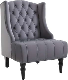 HOMCOM Relaxsessel mit Tufting erhöhte Beine Samtstoff (Ohrensessel, 1-St, Einzelsessel), Gesamtmaße: B x T x H: 67 x 70.5 x97 cm
