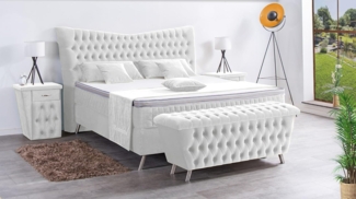 Meisterbetten Boxspringbett Juve 180x220 in VS-Weiß, Matratzenbezug Optiflex, Ergoflex-Topper