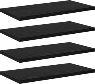 vidaXL Regalbrett 4 pcs Schwarz 40 x 20 x 1.5 cm Holzwerkstoff 875046