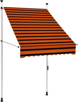 vidaXL Einziehbare Markise Handbetrieben 100 cm Orange und Braun 145834