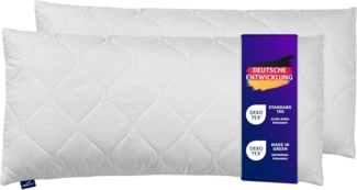 Traumnacht Cozy - Kopfkissen 2er Set mit Bezug aus softer Mikrofaser, Öko-Tex zertifiziertes Kopfkissen mit Reißverschluss, 40x60 cm, produziert nach deutschem Qualitätsstandard