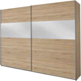 Rauch Schwebetürenschrank mit Spiegel 2-türig, Eiche Sonoma, BxHxT 270x210x62 cm