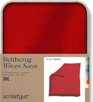 Schlafgut Woven Satin Bettwäsche|Bettbezug einzeln 200x200 cm| red-deep