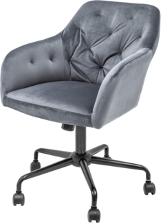 riess-ambiente Drehstuhl DUTCH COMFORT grau / schwarz (Einzelartikel, 1 St), Büro · Samt · mit Rollen · höhenverstellbar · mit Armlehne · Design