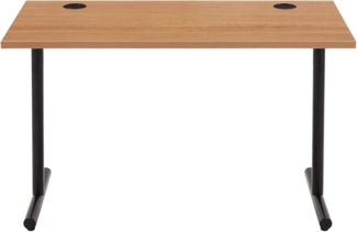 Amazon Marke - Movian Schlichter Schreibtisch, buchefarbene Platte und schwarzes Gestell, 120 x 60 x 73,6 cm