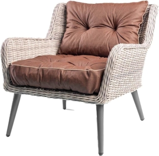 TexDeko Stuhlkissen Loungekissen Gartenpolster Set mit Rückenkissen für Rattanmöbel, UV-Beständig, Wasserabweisend mit Anti-Rutsch Boden