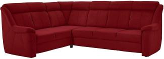 Cavadore Ecksofa Beata / Polstercouch in L-Form / inkl. Relaxfunktion / 261 x 98 x 211 / Mikrofaser Rot