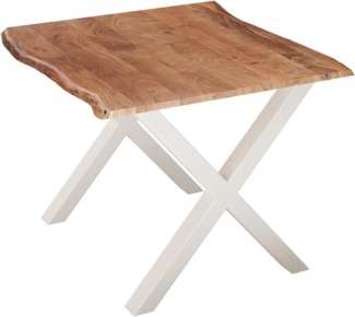 Liadomo Baumkantentisch Isa, Akazie Massivholz, Platte mit natürlicher Baumkante, Metallgestell